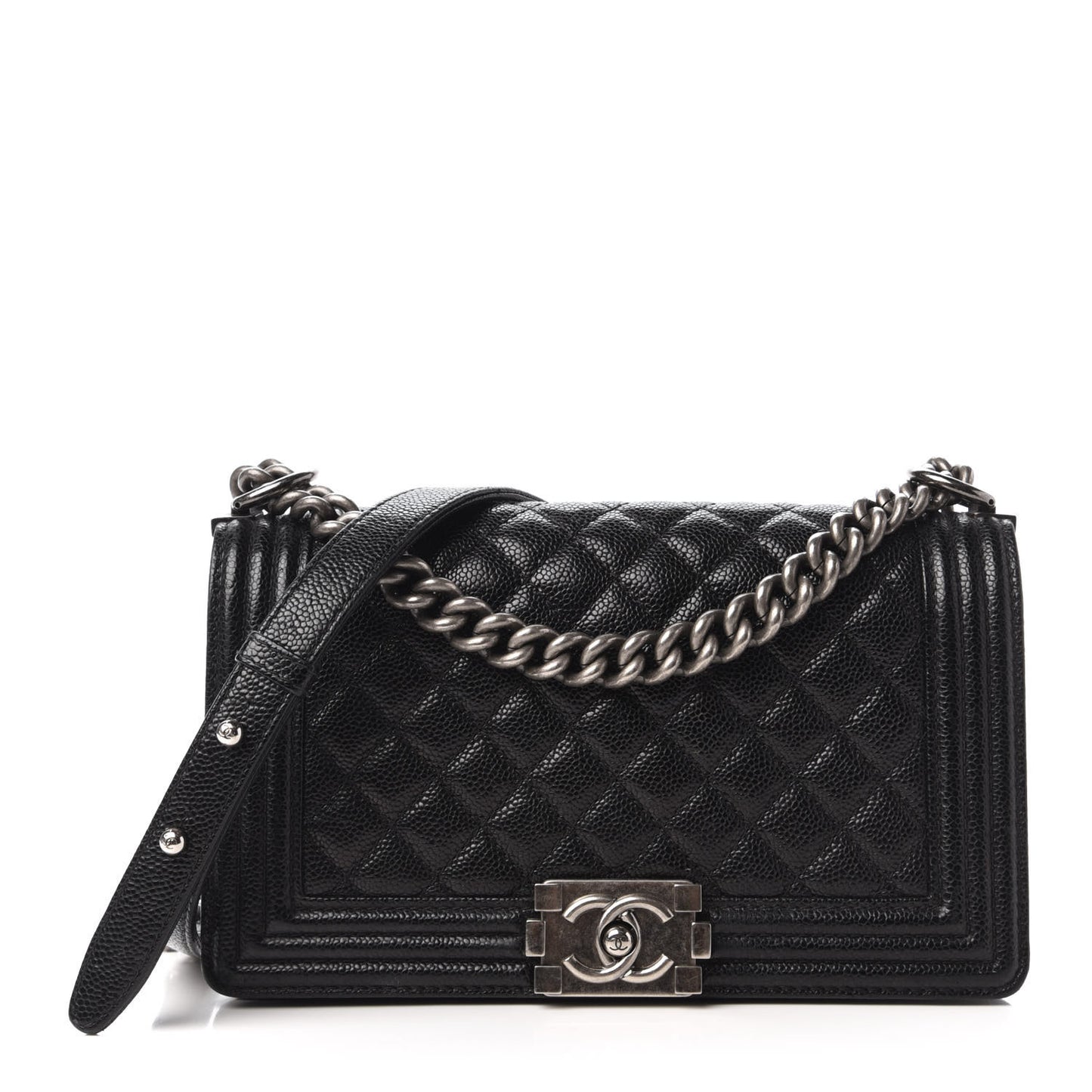 Caviar Quilted Medium Boy Flap Black