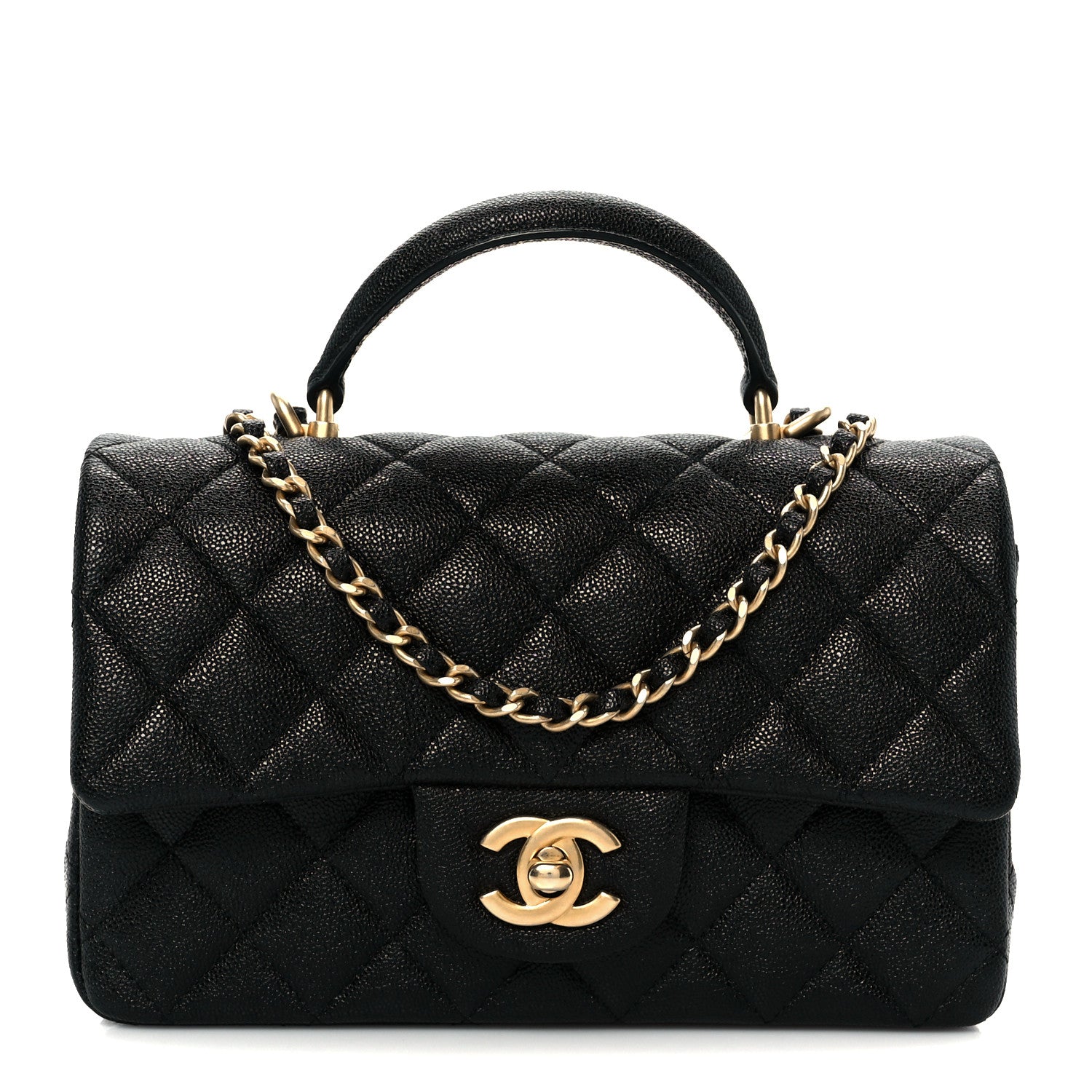 Chanel Caviar Quilted Mini Top Handle Rectangular Flap Black 1 of 12