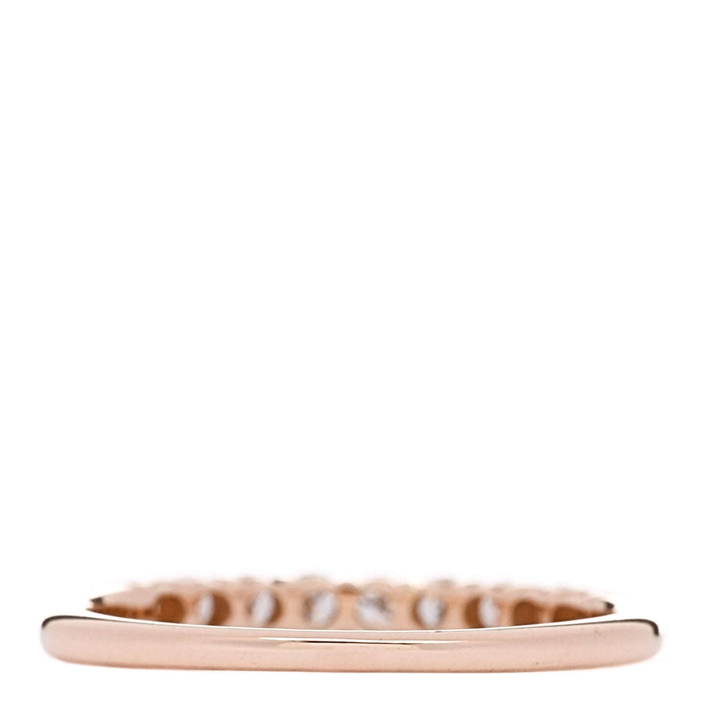 18K Rose Gold Diamond 2mm Embrace Half Eternity Band Ring 53 6.5