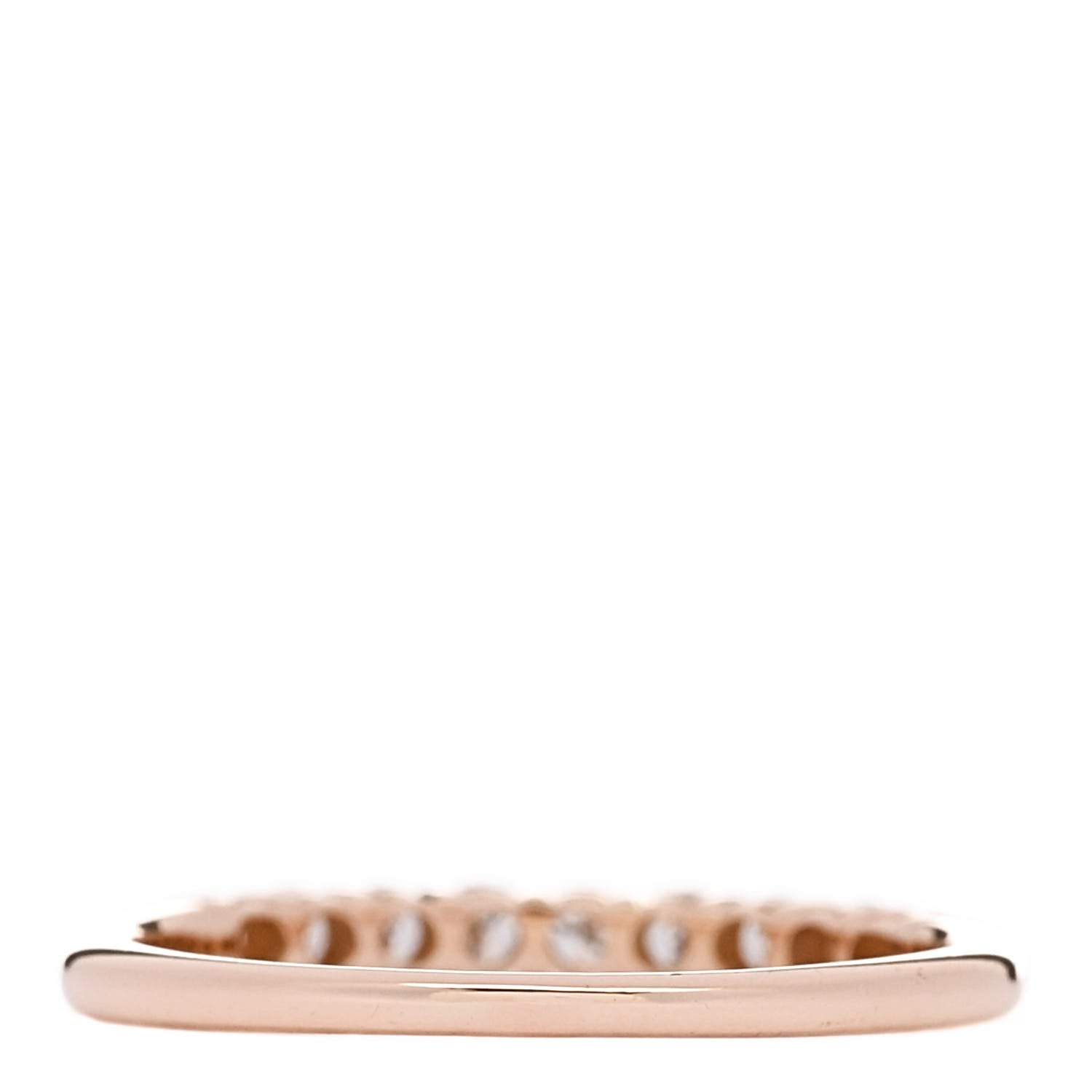 Tiffany 18K Rose Gold Diamond 2mm Embrace Half Eternity Band Ring 53 6.5 3 of 6