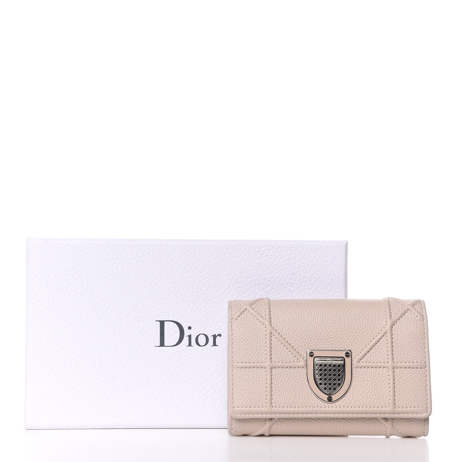 Christian Dior Grained Calfskin Cannage Diorama Elancee Wallet Rose Poudre 8 of 8