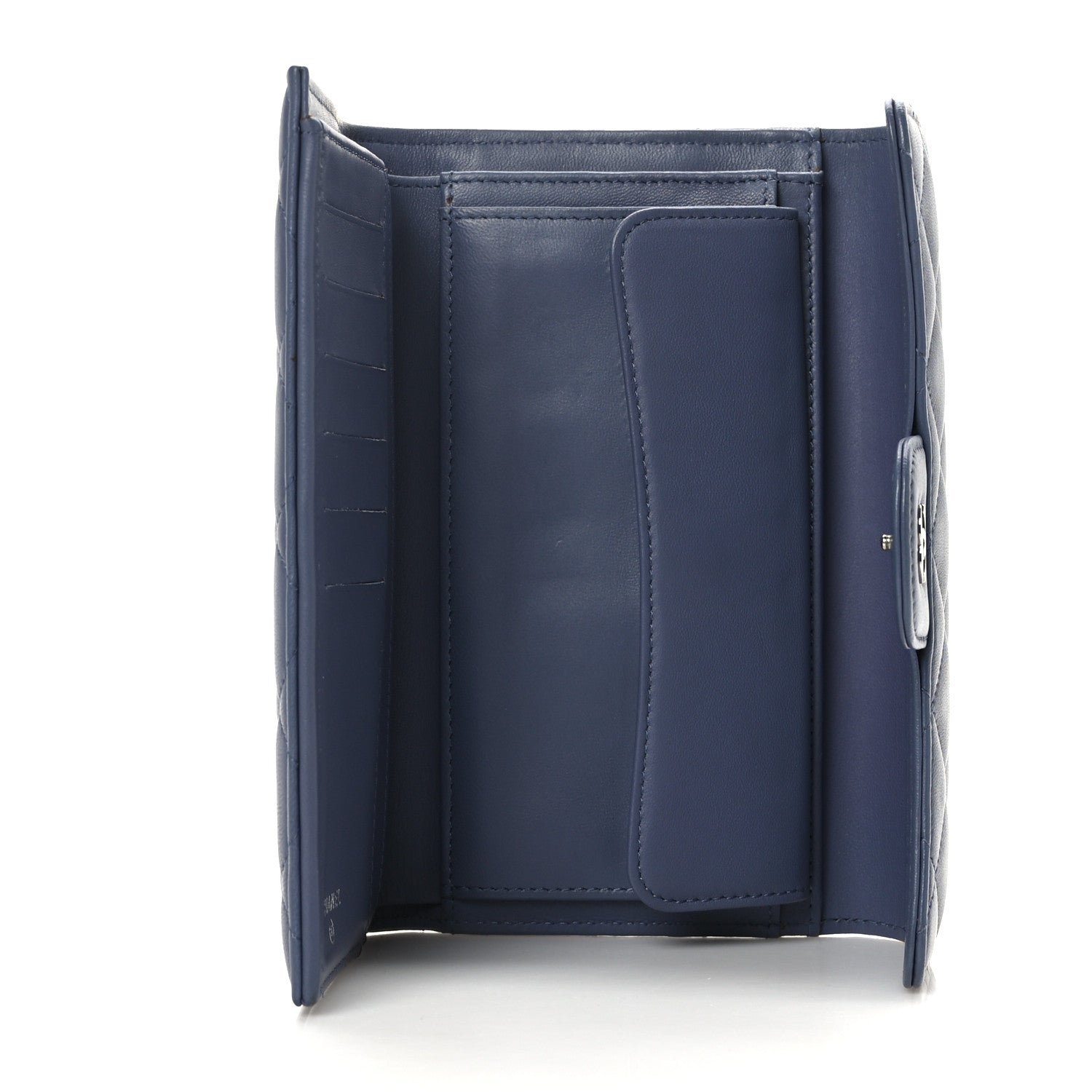 Chanel Lambskin Quilted Large Flap Wallet Blue 5 of 8
