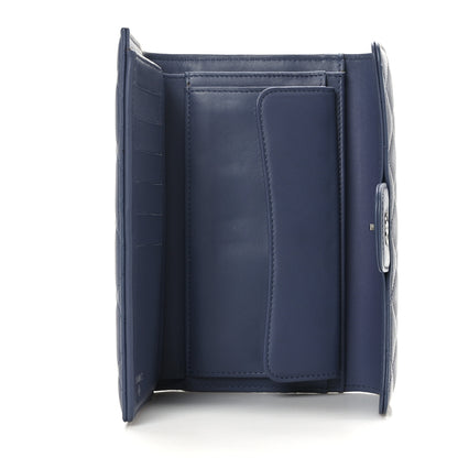 Chanel Lambskin Quilted Large Flap Wallet Blue 5 of 8