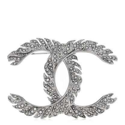 Chanel Crystal Large CC Brooch Silver 1 of 4