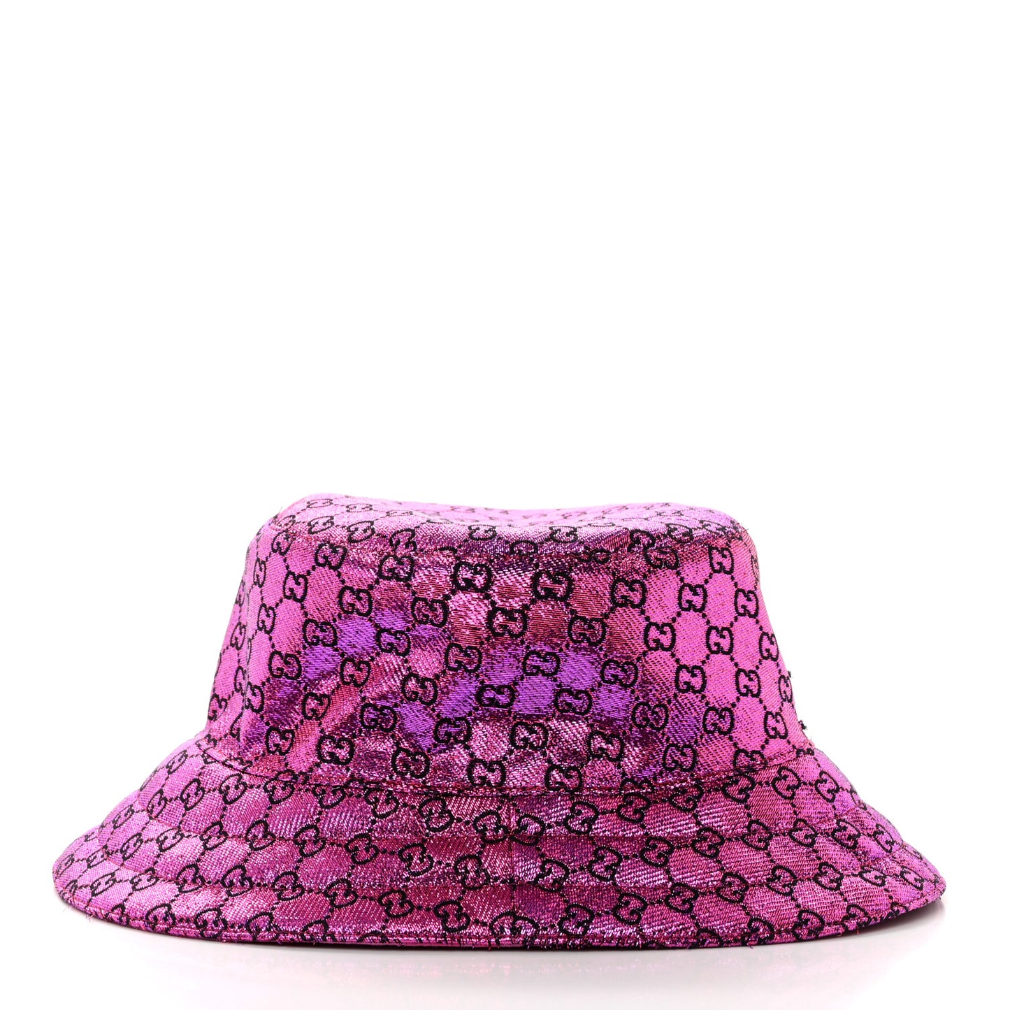 Canvas Lame GG Monogram Reversible Bucket Hat Fuxia Pink