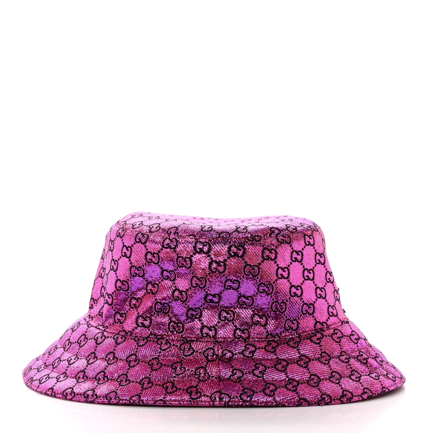 Gucci Canvas Lame GG Monogram Reversible Bucket Hat Fuxia Pink 4 of 14