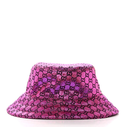 Gucci Canvas Lame GG Monogram Reversible Bucket Hat Fuxia Pink 4 of 14