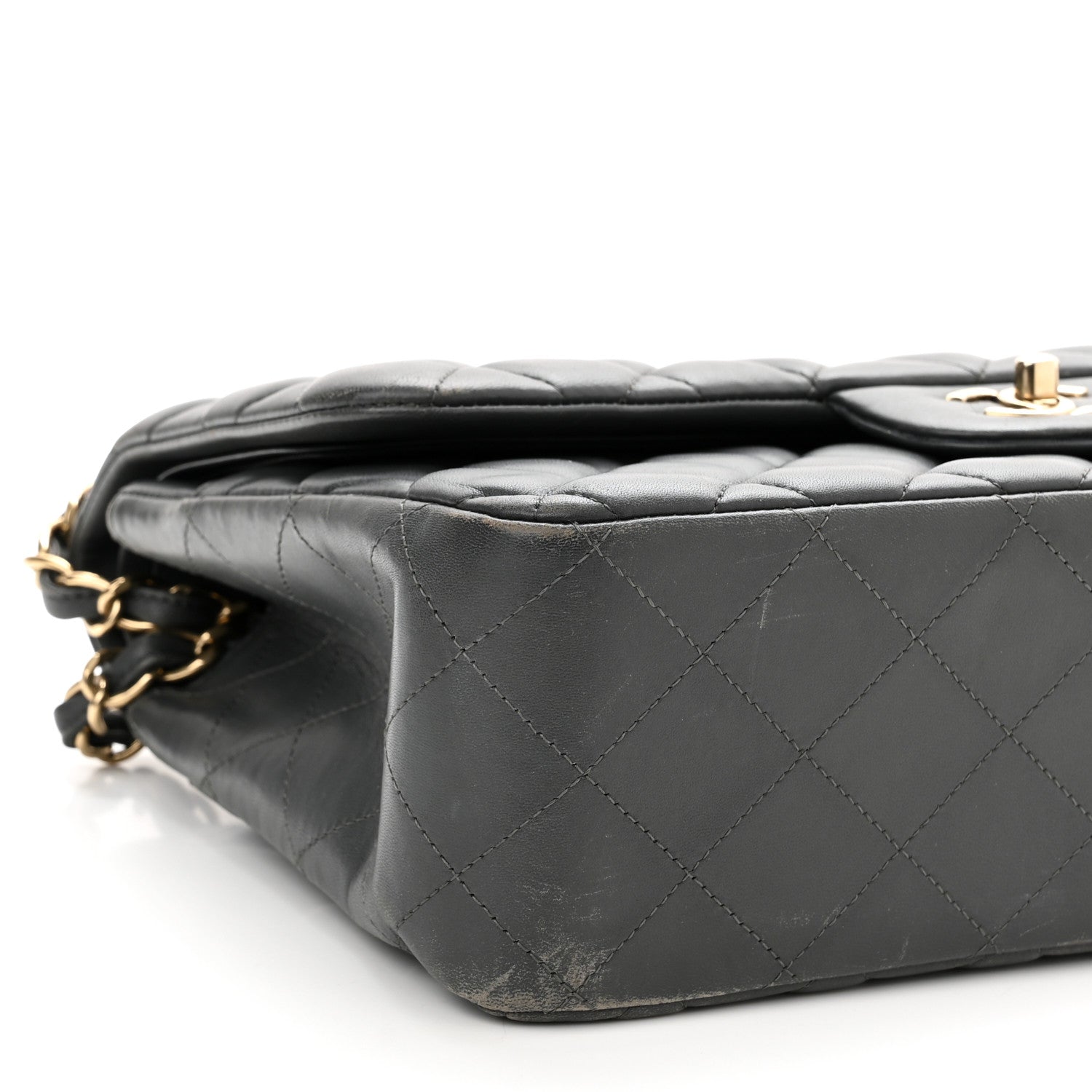 Chanel Caviar Quilted Jumbo Double Flap Dark Grey 9 of 16