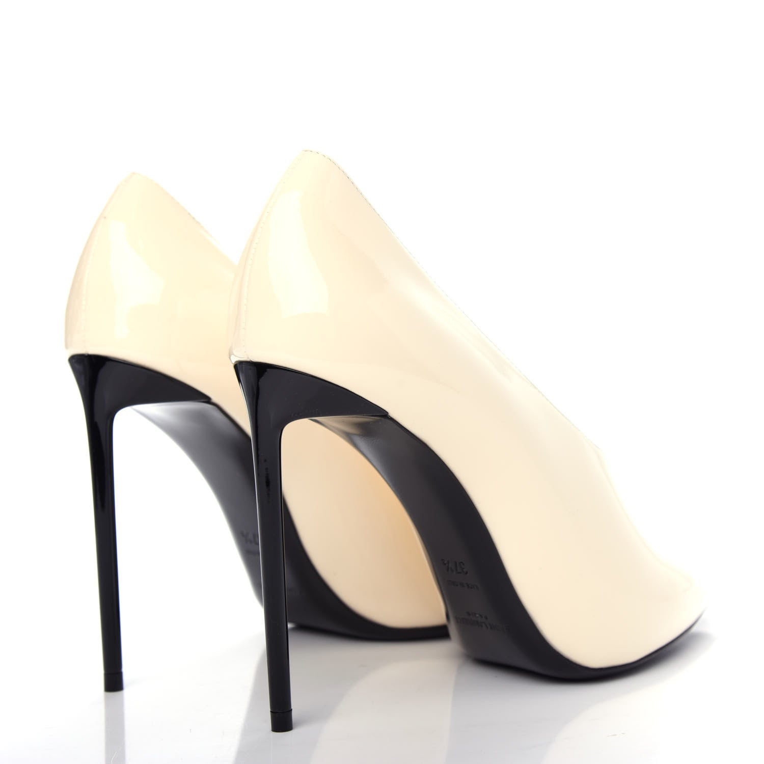 Saint Laurent Patent Calfskin Teddy High Vamp 105 Pumps 37.5 White 4 of 11