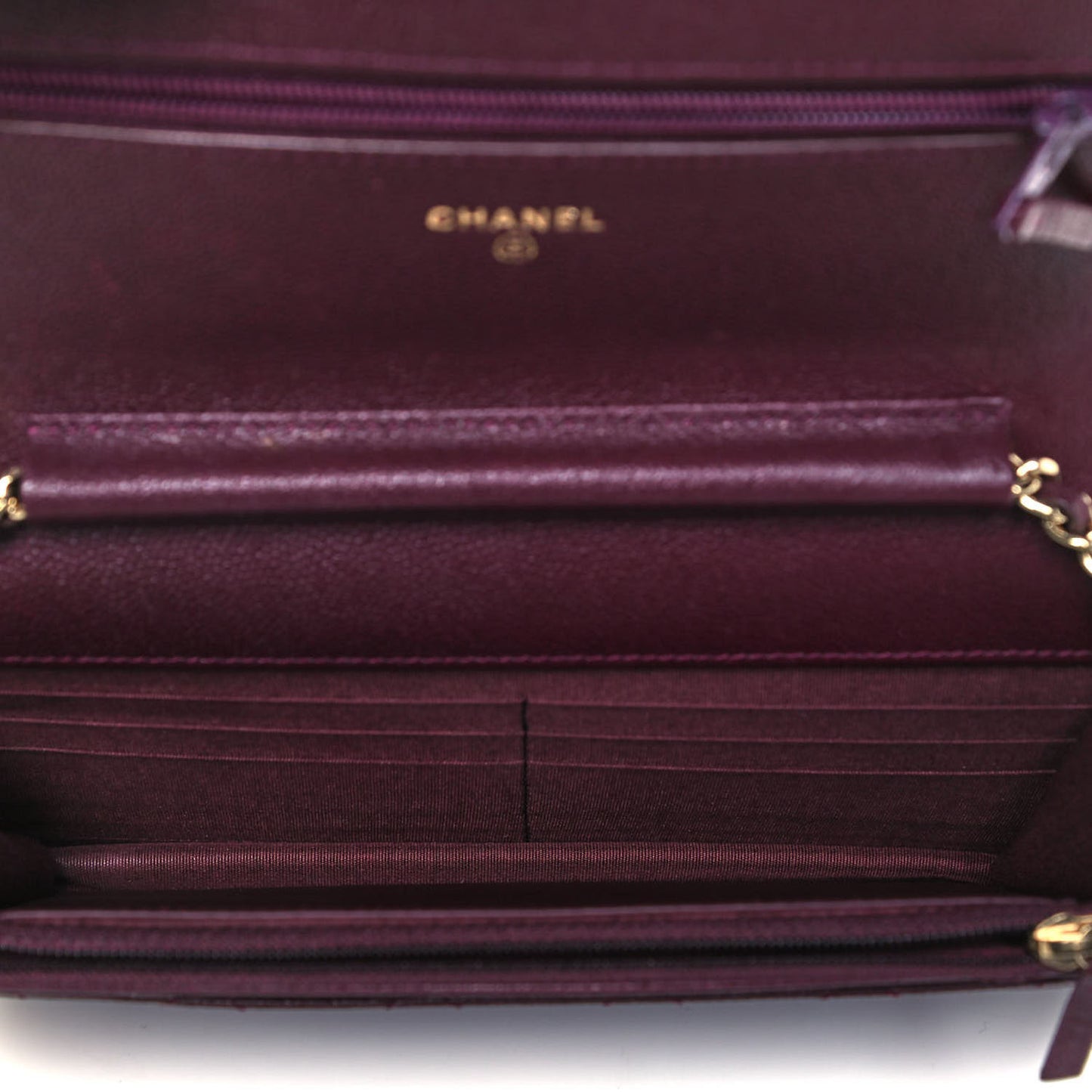 Caviar Quilted Boy Wallet On Chain WOC Dark Purple