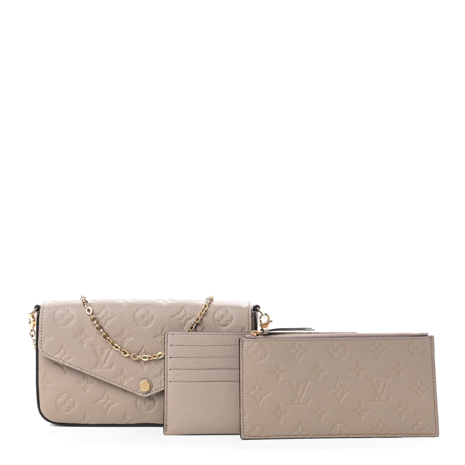 Louis Vuitton Empreinte Pochette Felicie Chain Wallet Tourterelle 2 of 8