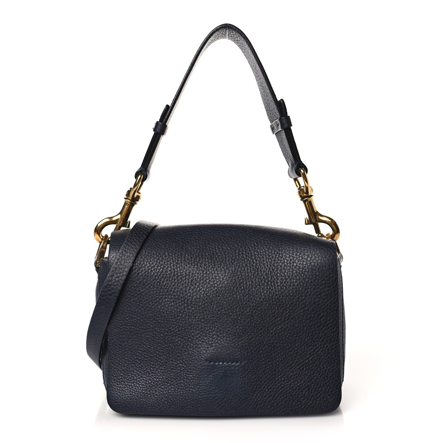 Lanvin Grained Calfskin Box Messenger Bag Navy 1 of 8