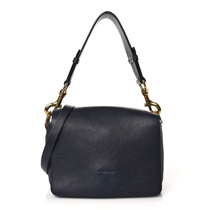 Lanvin Grained Calfskin Box Messenger Bag Navy 1 of 8
