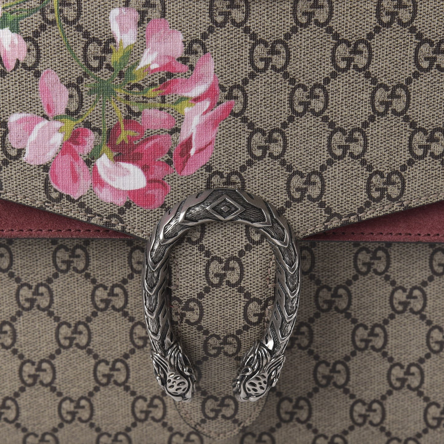 GG Supreme Monogram Blooms Medium Dionysus Shoulder Bag Beige Multicolor Dry Rose