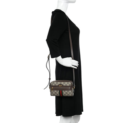 Gucci GG Supreme Monogram Web Mini Ophidia Shoulder Bag Brown 2 of 10
