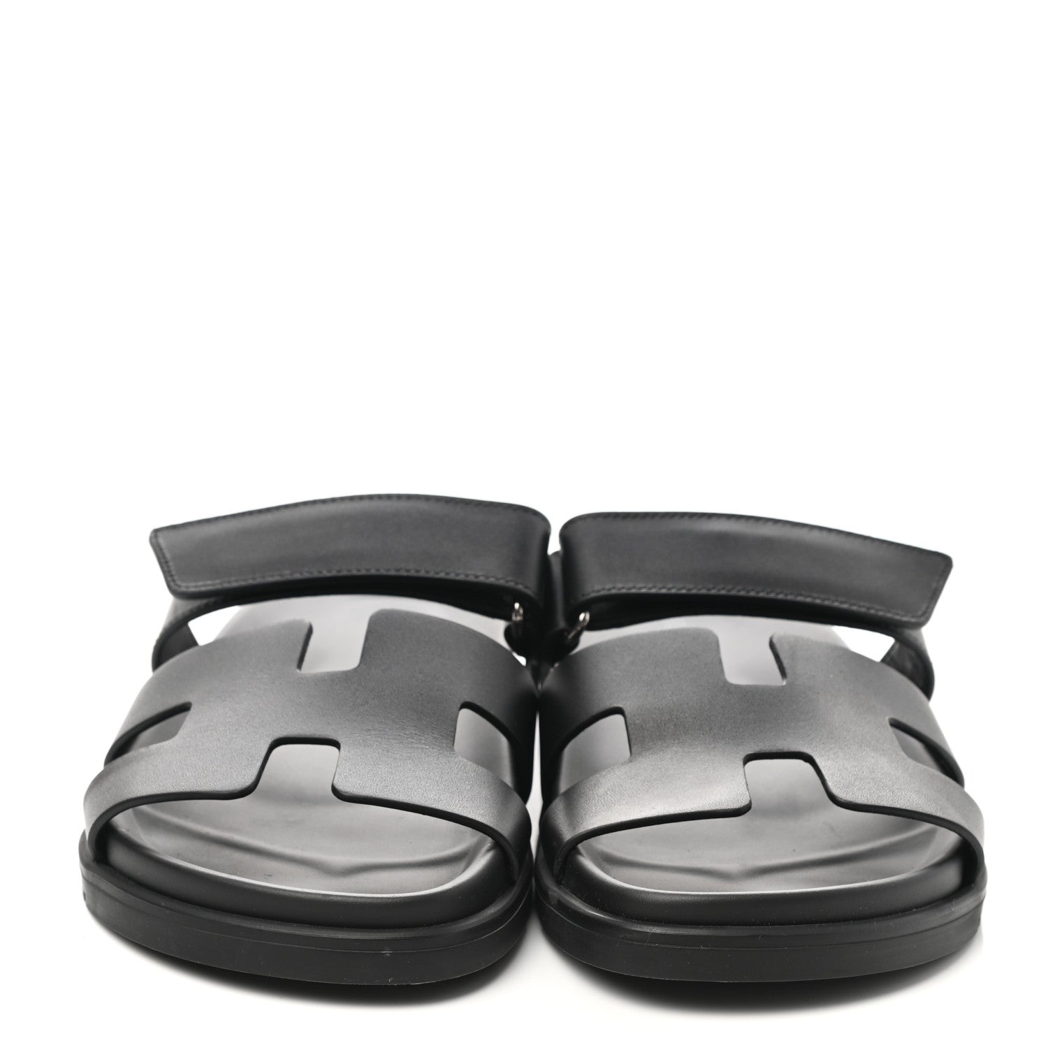 Hermes Calfskin Womens Chypre Sandals 39 Black 2 of 9