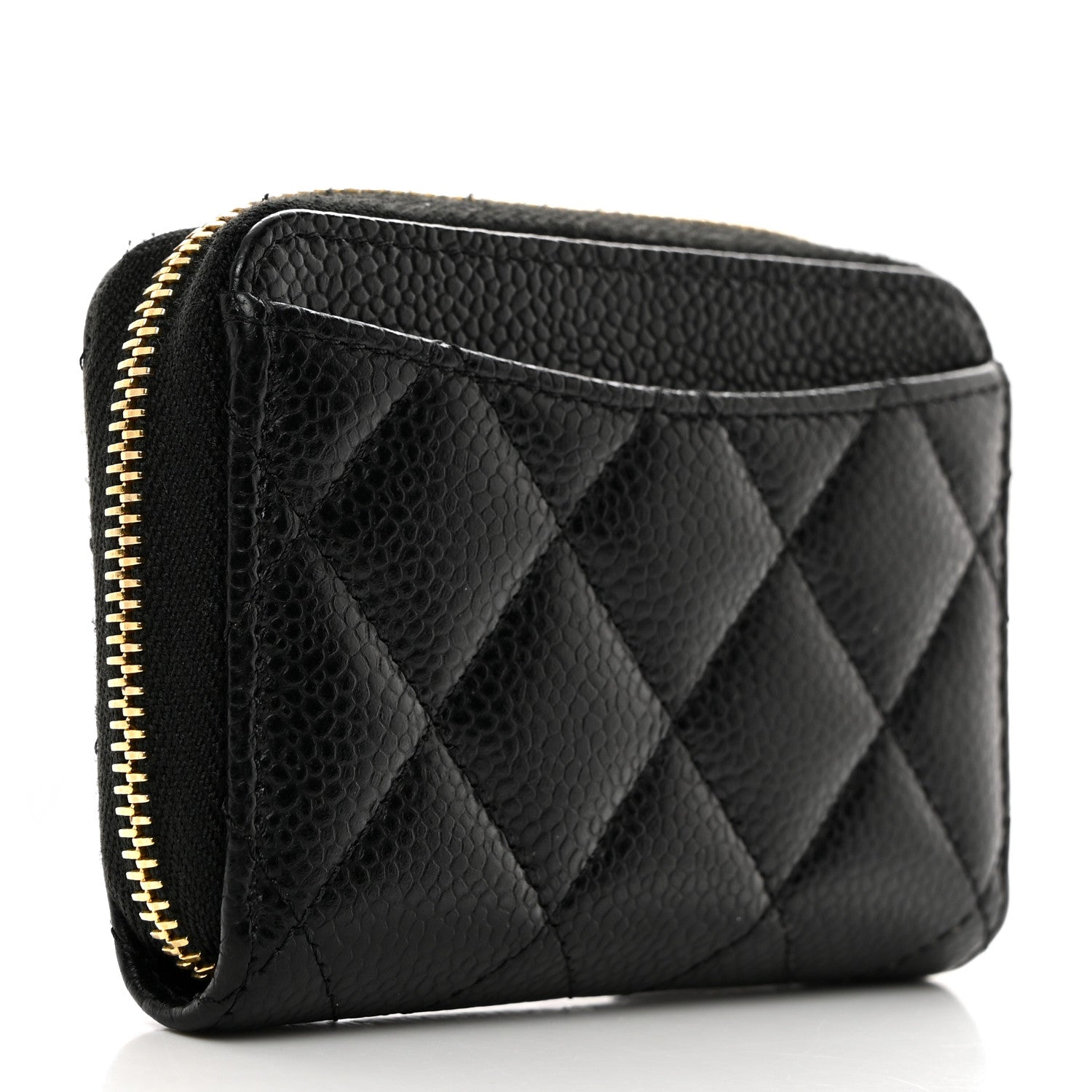 Chanel Caviar Quilted Zip Coin Purse Black 3 of 8
