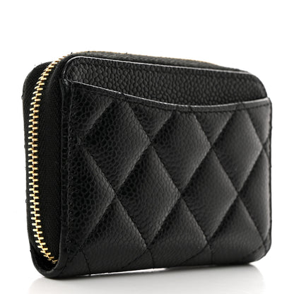 Chanel Caviar Quilted Zip Coin Purse Black 3 of 8