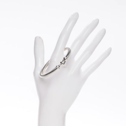 David Yurman Sterling Silver Diamond 5mm Cable Buckle Bracelet 2 of 4
