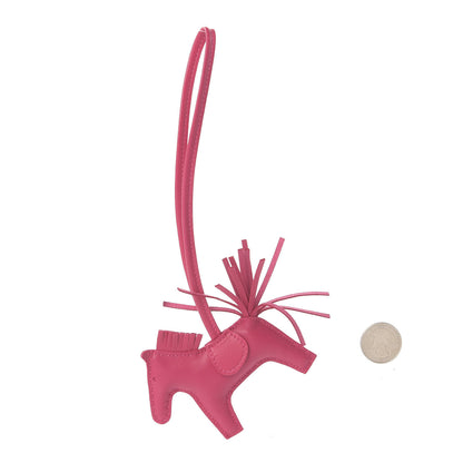 Hermes Milo Lambskin Grigri Rodeo Horse Bag Charm PM Rose Mexico 2 of 4