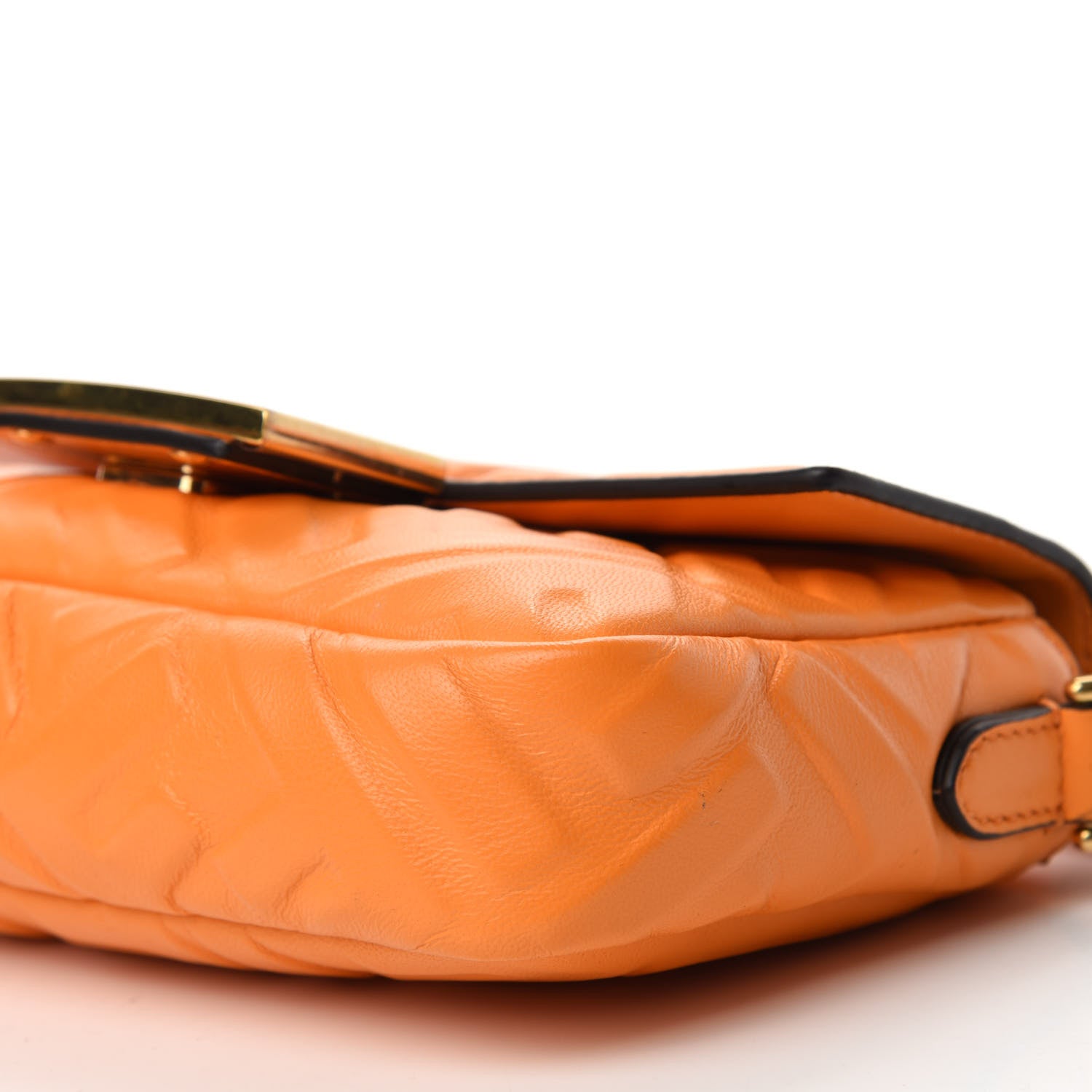 Fendi Nappa FF 1974 Embossed Mini Baguette Clementine 7 of 12
