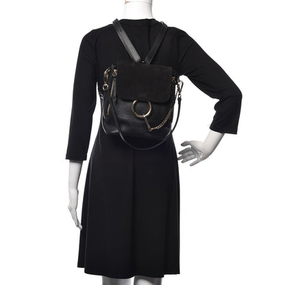 Chloe Suede Calfskin Small Faye Backpack Black 1 of 9