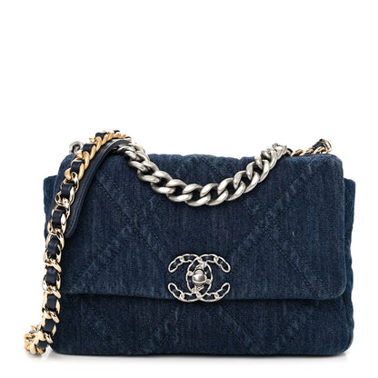 Chanel Denim Quilted Medium Chanel 19 Flap Blue 1 of 10