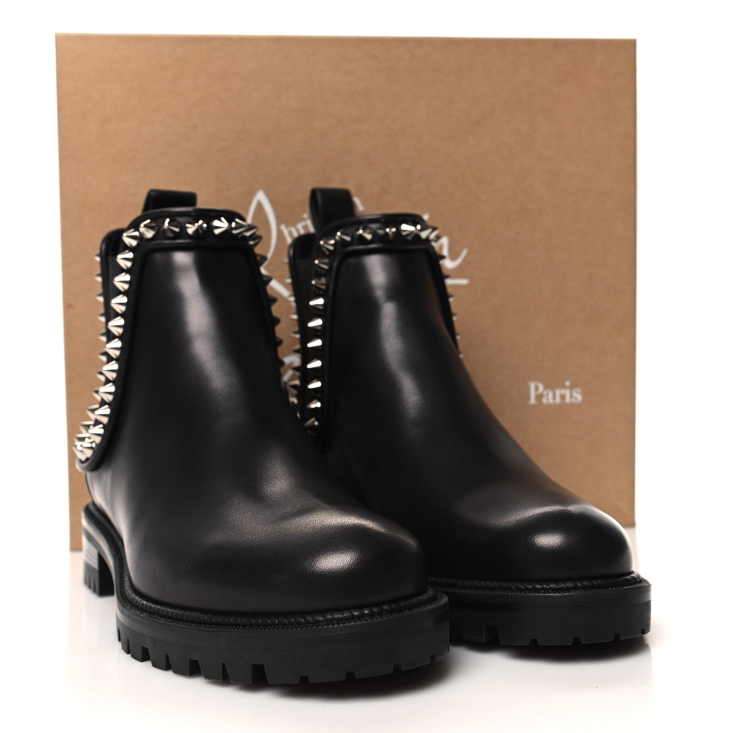 Christian Louboutin Nappa Spiked Capahutta Flat Chelsea Boots 38 Black 8 of 8