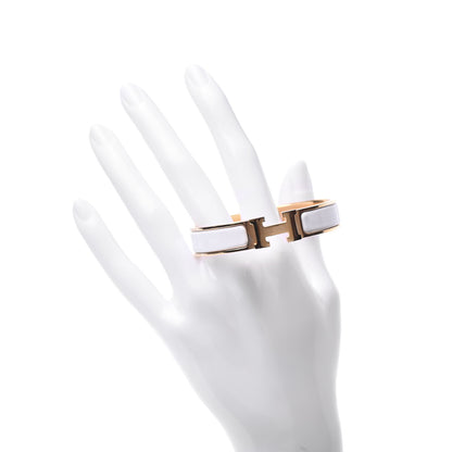 Hermes Enamel Narrow Clic Clac H Bracelet PM White 2 of 4