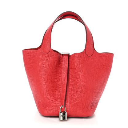 Hermes Taurillon Clemence Picotin Lock 18 Vermillon 1 of 12