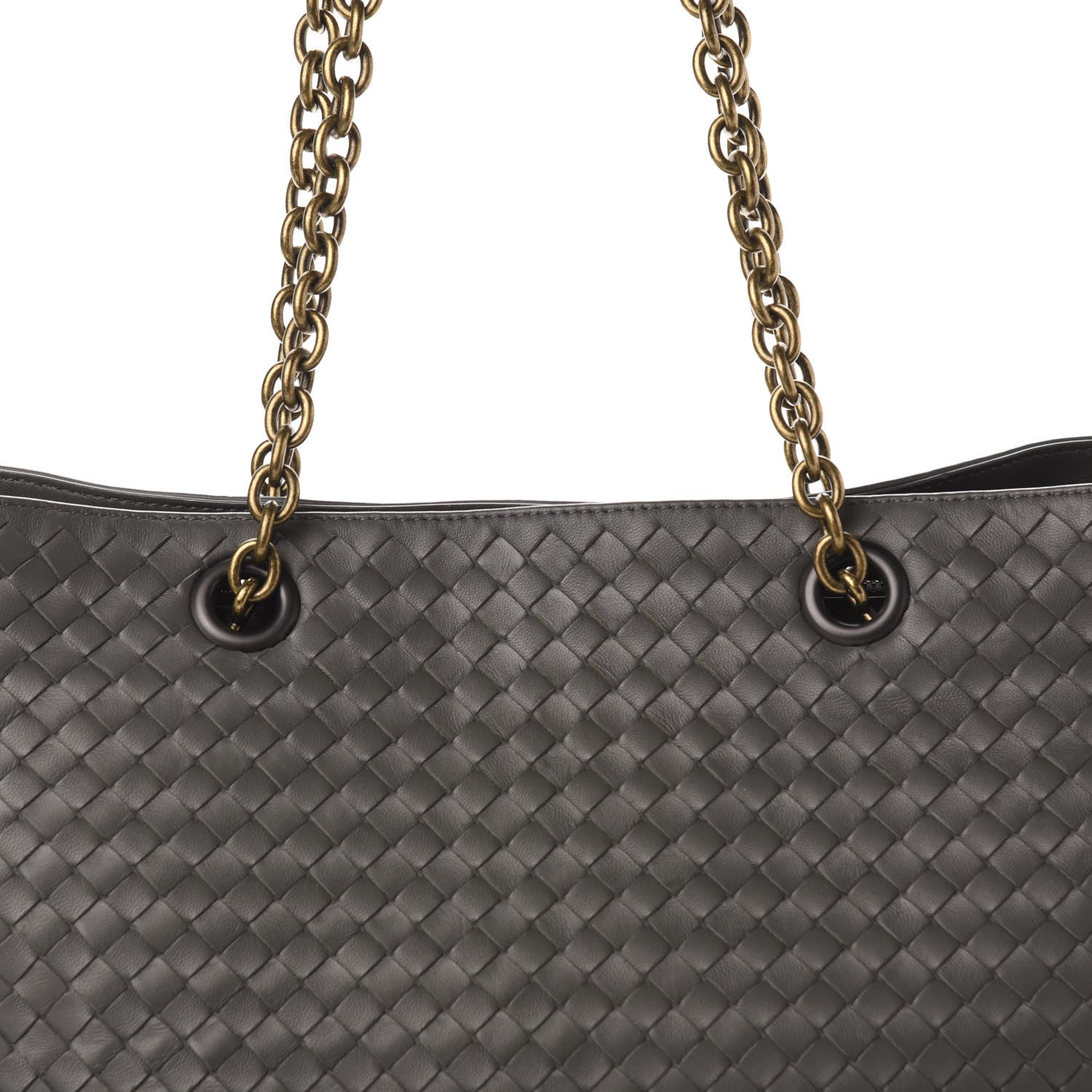 Bottega Veneta Nappa Intrecciato Large Classic Chain Strap Tote Light Grey 12 of 12