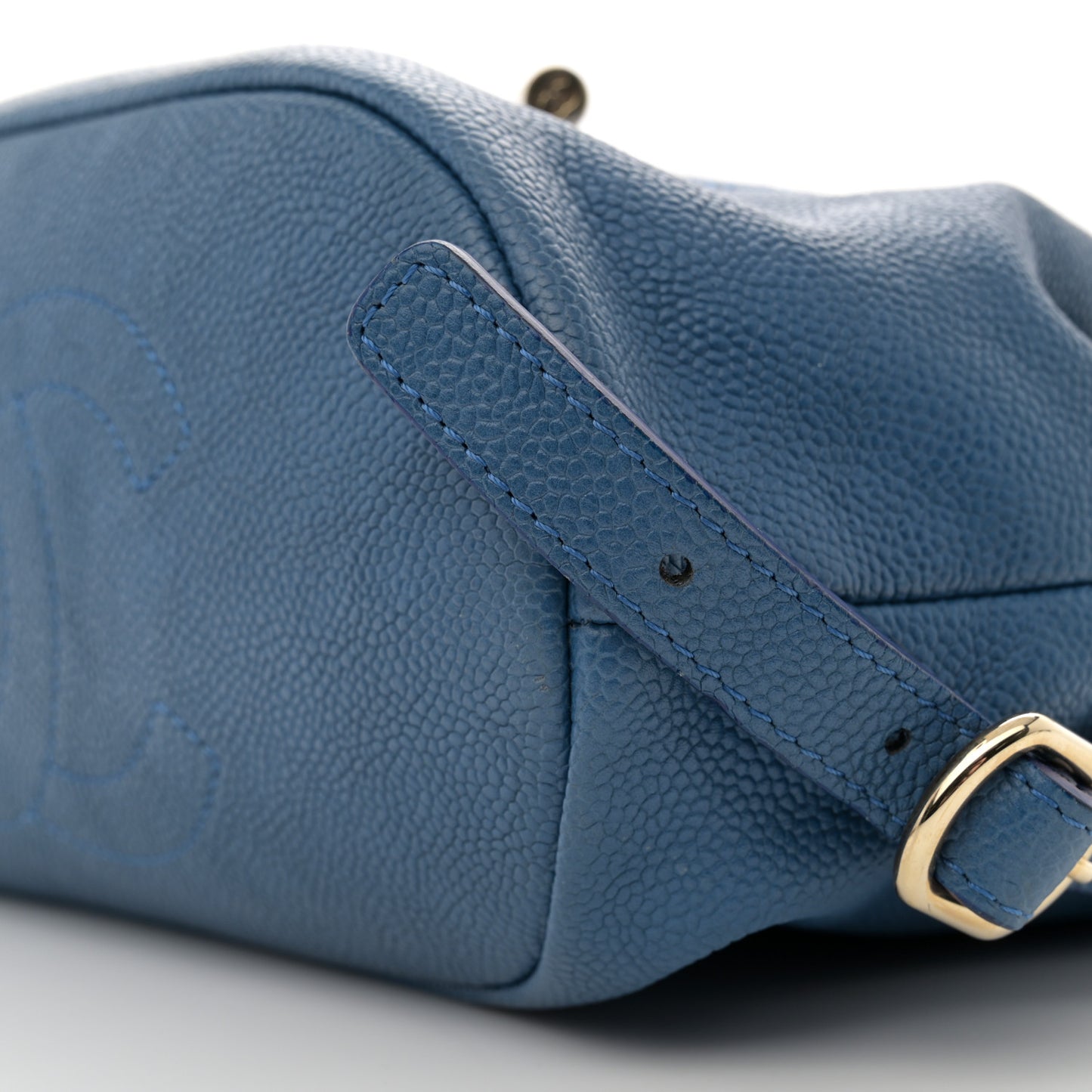 Caviar Quilted Backpack Blue