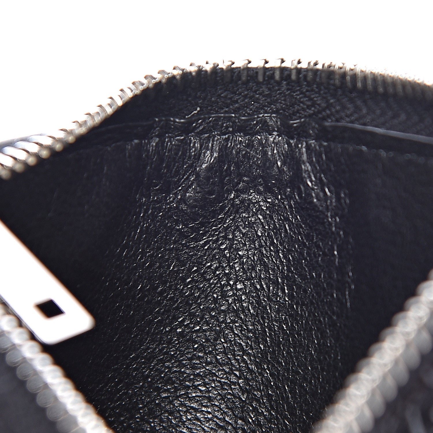 Saint Laurent Calfskin Crocodile Embossed 5 Fragments Zip Pouch Card Holder Black 7 of 8