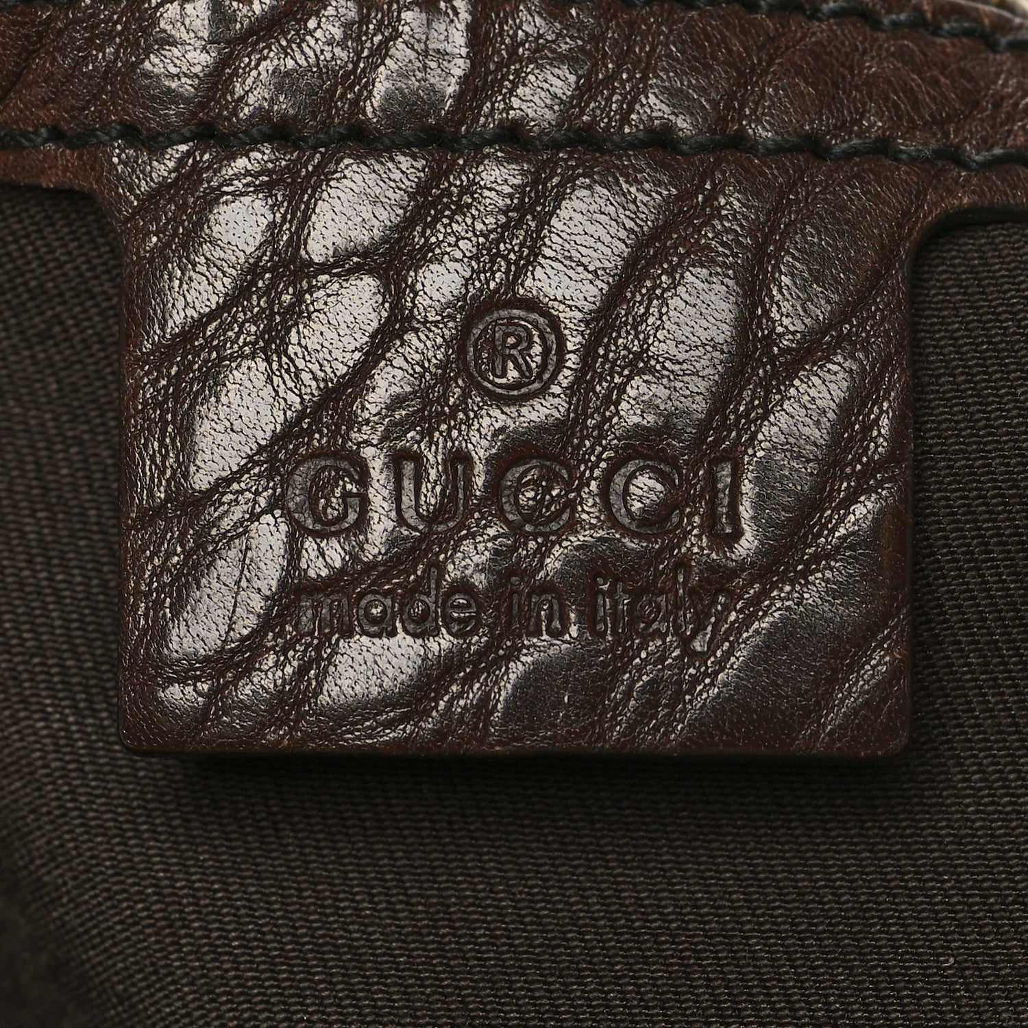 Gucci Monogram Large Jockey Hobo Dark Brown 6 of 12