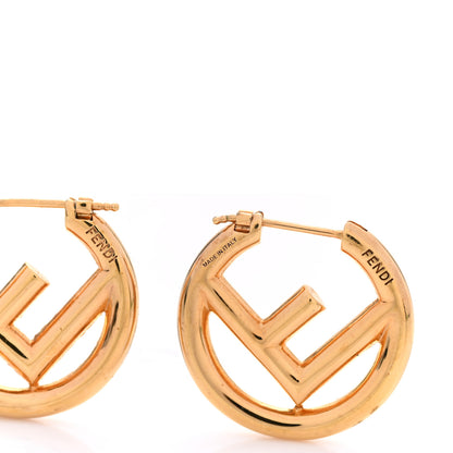 Fendi Metal FF Hoop Earrings Gold 4 of 5