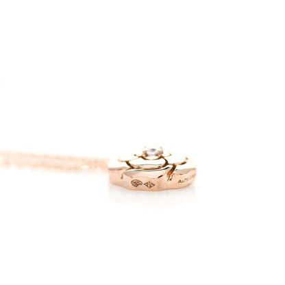 Chanel 18K Rose Gold Diamond Extrait de Camelia Pendant Necklace 5 of 7