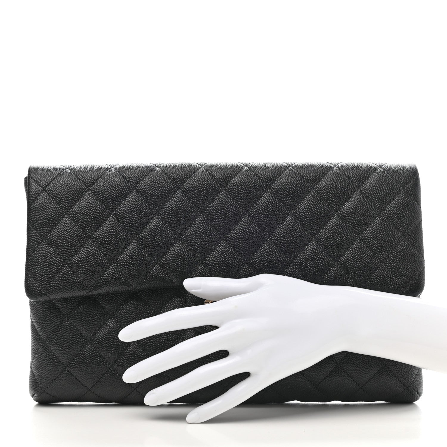 Chanel Caviar Quilted Flap Clutch Black 2 of 8