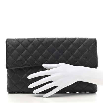 Chanel Caviar Quilted Flap Clutch Black 2 of 8