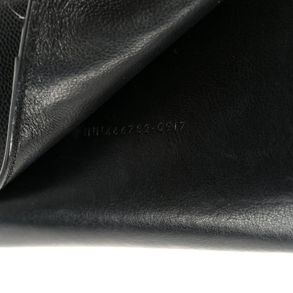 Saint Laurent Grain De Poudre Matelasse Chevron Small Monogram Passport Case Black 7 of 8
