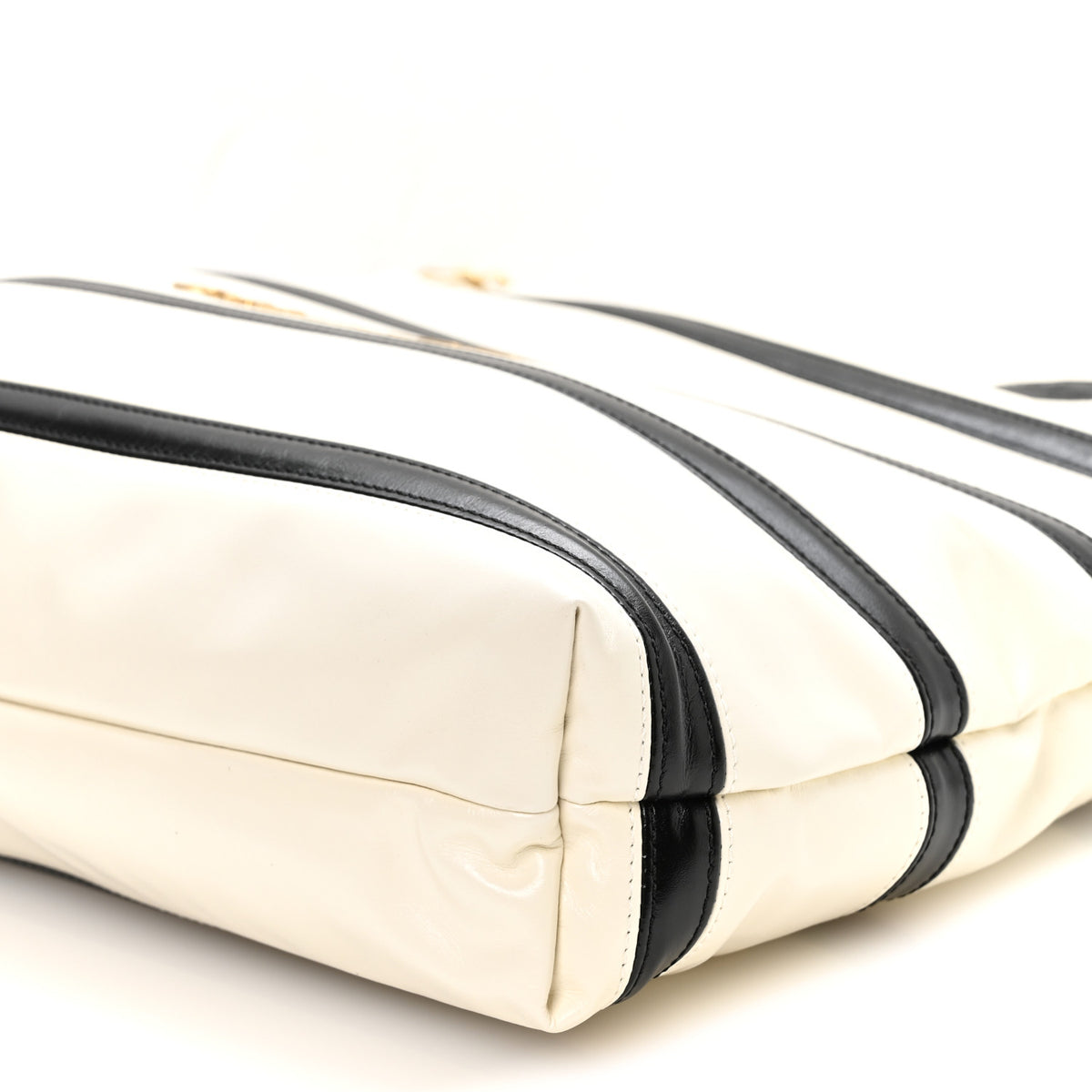 Chanel Shiny Calfskin Striped Small Chanel 22 Black White 11 of 12