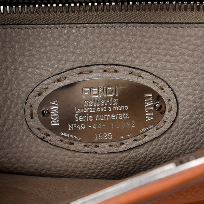 Fendi Cuoio Romano Selleria Bi-Color Medium Peekaboo Iconic Satchel Orange Stone 7 of 9