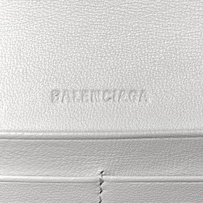Balenciaga Extra Supple Calfskin Crocodile Embossed Gossip Wallet On Chain Optic White 6 of 9