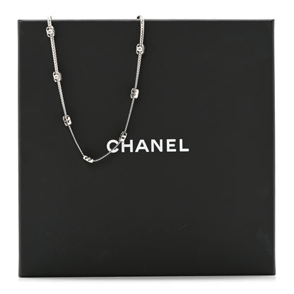 Chanel Metal CC Short Chain Necklace Silver 5 of 5