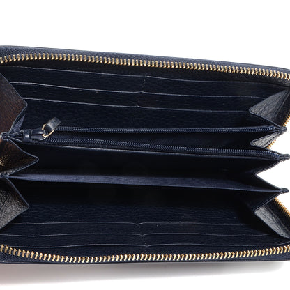Gucci Pebbled Calfskin Soho Zip Around Wallet Blue 6 of 8