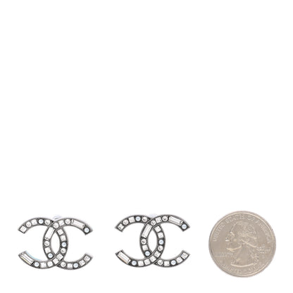 Chanel Baguette Crystal Pearl CC Bright Young Things Earrings Ruthenium 2 of 5