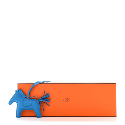 Hermes Milo Lambskin Grigri Rodeo Horse Bag Charm MM Bleu Zanzibar 5 of 5