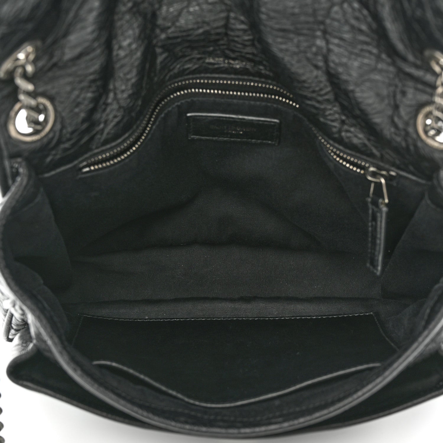 Saint Laurent Crinkled Calfskin Matelasse Monogram Large Niki Chain Satchel Black 5 of 12