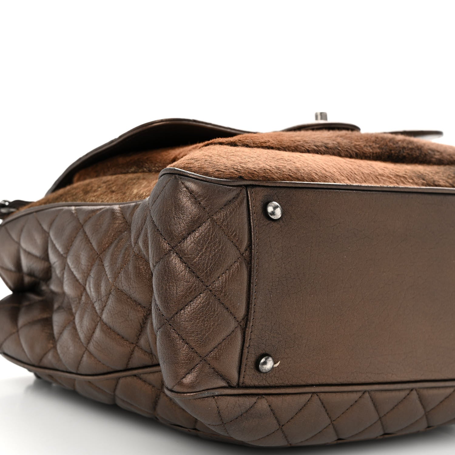 Chanel Metallic Lambskin Pony Hair Quilted Large Paris-Salzburg Front Flap Tote Bronze 11 of 14
