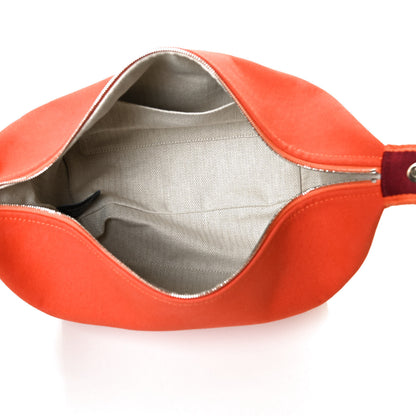 Hermes Canvas Large Bride-A-Brac Pouch Orange Feu Burgundy 5 of 11
