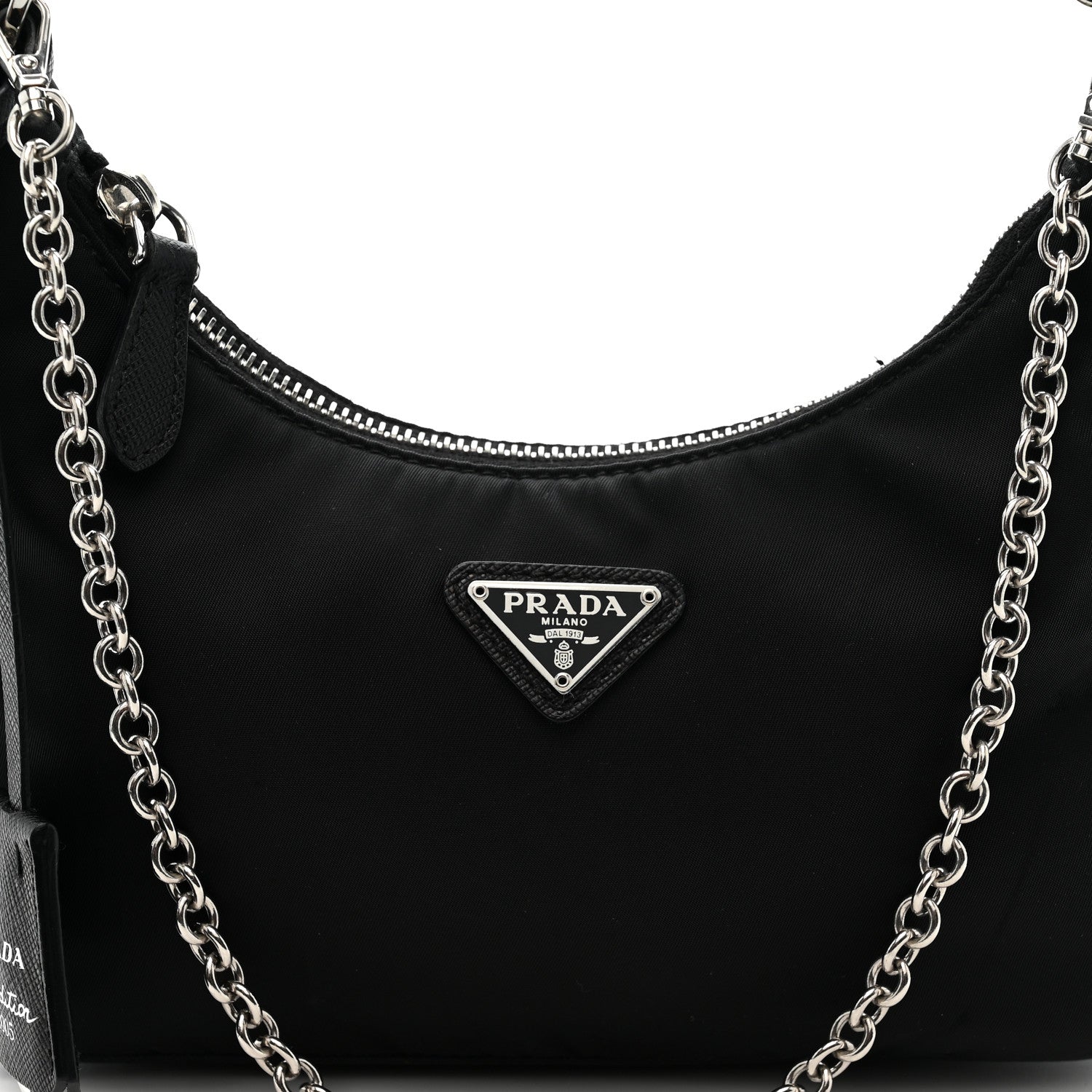 Prada Nylon Re-Edition 2005 Shoulder Bag Black 9 of 12
